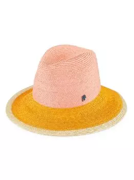 Трехцветная соломенная шляпа Хейли Raffaello Bettini, розовый