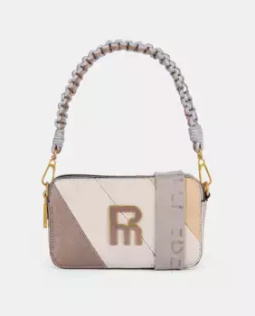 Трехцветная сумка через плечо среднего размера с двойным открыванием и застежкой-молнией Pepe Moll, чёрный