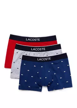 Трехцветные боксеры с принтом Lacoste