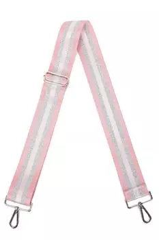 Трехцветный регулируемый ремешок из холщовой ткани с серебряными блестками Fontanella Fashion, розовый