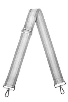 Трехцветный регулируемый ремешок из холщовой ткани с серебряными блестками Fontanella Fashion, серый