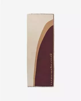 Трехцветный женский шарф из двойного жаккарда Adolfo Dominguez, красный