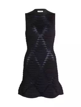 Трехмерное мини-платье из питона Alaa, черный