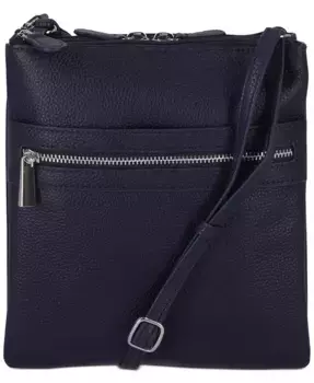 Трехмолниевая сумка-кроссбоди Dasher из галечной кожи Giani Bernini, синий
