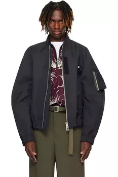 трехслойная стеганая куртка-бомбер Sacai, черный