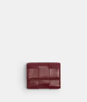Трехслойный кошелек на молнии Bottega Veneta, бордовый