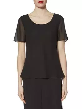 Трехслойный шифоновый топ Gina Bacconi, черный