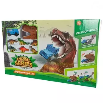 Трек с автомобилем и набором динозавров EuroBaby