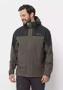 Трекинговая куртка Jack Wolfskin "KAMMWEG 2L JKT M", с капюшоном, цвет Cold-Coffee