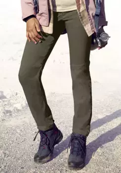 Трекинговые брюки LASCANA ACTIVE с 3 карманами на молнии, зеленый