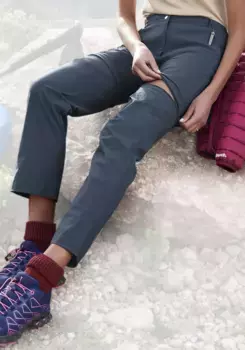 Трекинговые брюки LASCANA ACTIVE с отстегивающимися штанинами на молнии, цвет морской волны