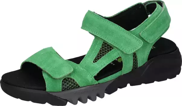 Трекинговые сандалии Waldlufer "K-KALMIT", уличная обувь, летняя обувь, танкетка, ширина обуви K (= очень широкая), зеленый
