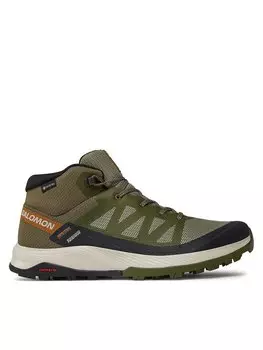 Треккинговые кроссовки Outrise Mid GORE-TEX L47143600 Salomon, хаки