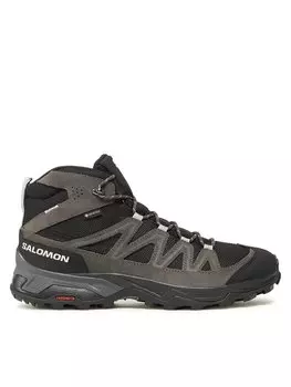 Треккинговые кроссовки X Ward Leather Mid GORE-TEX L47181700 Salomon, серый