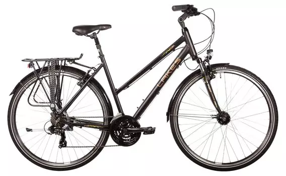 Треккинговый велосипед Lakes Arco 90 - 28 дюймов - Damen Sport - 2024, цвет Schwarz|black brownsilver greensilver