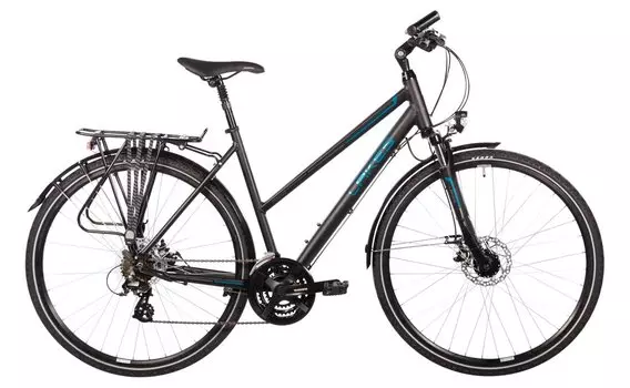 Треккинговый велосипед Lakes Free 100 - 28 дюймов - Damen Sport - 2024, цвет Schwarz|black turquoise anthracite