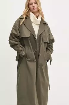 Тренч Answear Lab, зеленый