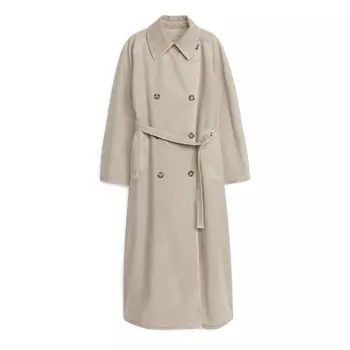 Тренч Arket Garment-dyed, серо-бежевый