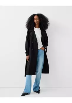 Тренч Bershka, черный