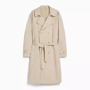 Тренч Bershka Cotton, кремовый