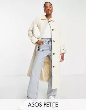 Тренч бойфренда ASOS DESIGN Petite с камнем