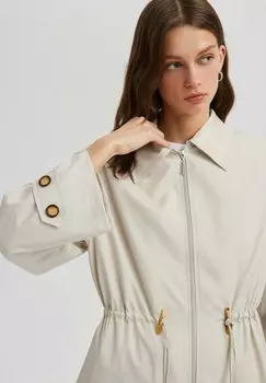 Тренч BUTTON DETAILED GATHERED WAIST Touch Priv, цвет Stone