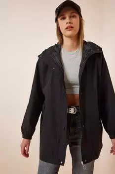 Тренч - Черный - Двубортный Happiness stanbul, черный