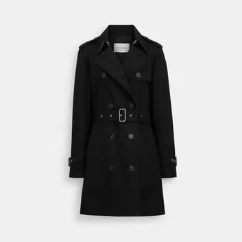 Тренч COACH Solid Mid Trench, черный