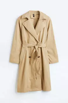 Тренч H&amp;M Cotton Twill, бежевый