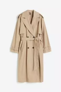 Тренч H&M Twill, бежевый