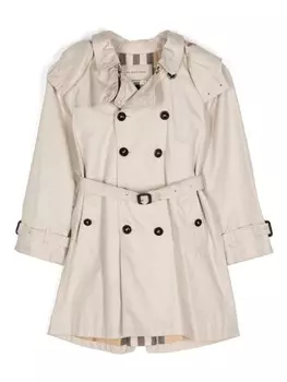 Тренч хлопковый Burberry Kids, молочный
