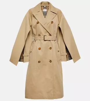 Тренч из хлопка с поясом Burberry, бежевый