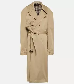 Тренч из хлопкового габардина Balenciaga, бежевый