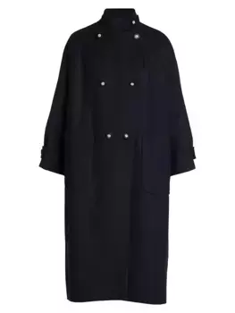 Тренч из натуральной шерсти Giorgio Armani, цвет solid dark