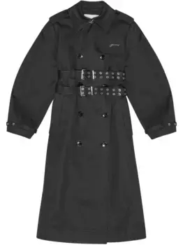 Тренч из органического хлопка GANNI, черный