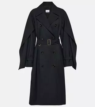 Тренч из смесовой шерсти Burberry, черный