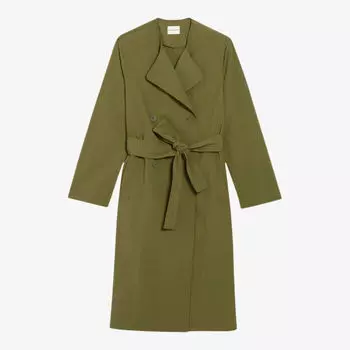 Тренч из тканого материала с поясом и длинными рукавами Claudie Pierlot, цвет verts