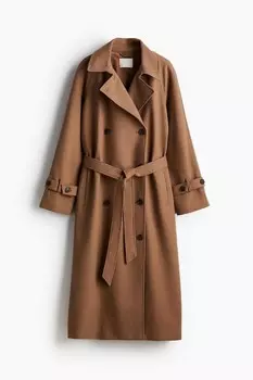 Тренч из твила H&M, бежевый