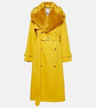 Тренч kennington оверсайз из габардина Burberry, желтый