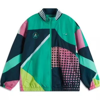 Тренч LiNing Sports Life Collection унисекс, темно-берлинская синяя медно-зеленая расцветка, комплект цветов по всей поверхности