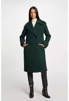 Тренч Long Straight Buttoned Morgan, цвет dark green