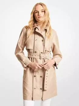 Тренч Michael Michael Kors Jacquard Double-Zip, бежевый