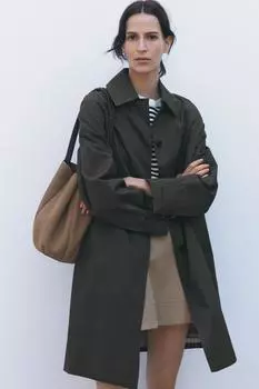 Тренч оверсайз ZARA, хаки