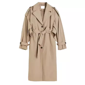 Тренч-пальто H&amp;M Oversized, бежевый