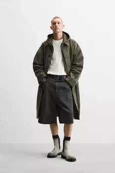 Тренч-пальто оверсайз ZARA, коричневый