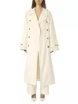 Тренч Percy из хлопкового поплина Interior, белый