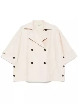 Тренч Peserico с отделкой бисером, нейтральный