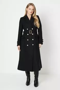 Тренч премиум-класса из итальянской шерсти Oasis, черный