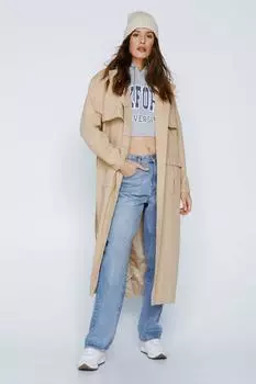 Тренч премиум-класса с капюшоном Nasty Gal, бежевый