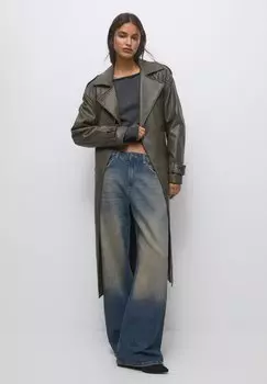 Тренч PULL&BEAR, зеленый